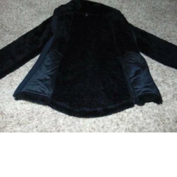 Womens Sherpa Fleece Jacket Fila Sport Medium Black Zip Front Moisture Wicking - Picture 5 of 6